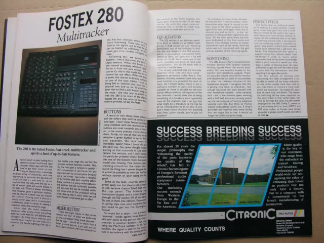 1990 HOME & STUDIO AUFNAHME Fostex 280 Multitrack Sansui MX12 Mark Dodd, Tannoy 3