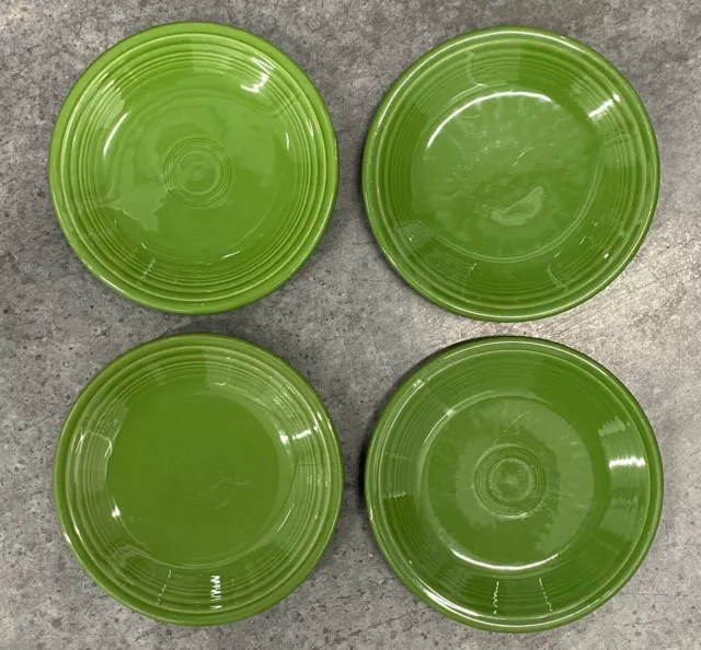 Fiestaware Shamrock Green Luncheon Plates 9 inch Set Of Four (4) Retired Color