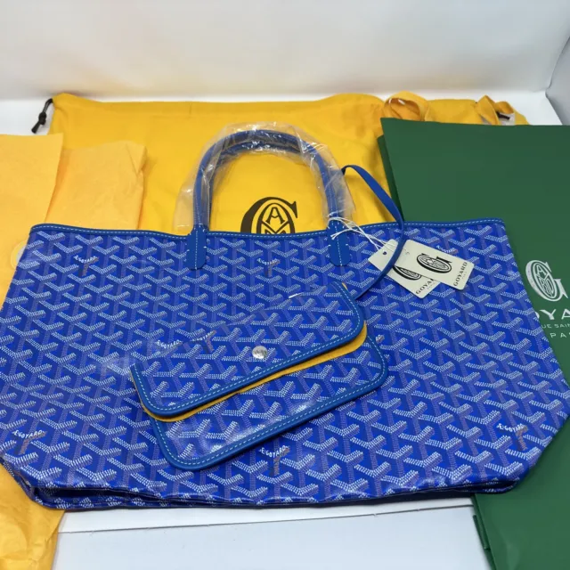 NWT 2023 GOYARD Saint Louis PM Green Tote Bag Authentic W Pouch