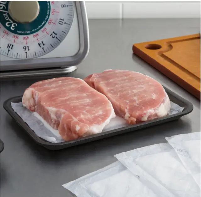 NEW Meat Tray Food Safe Supermarket Black Plate Defrosting Board 500 Case