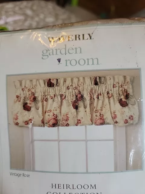 Vintage Waverly Garden Room Balloon Valance Vintage Rose 84" X 15" 2001