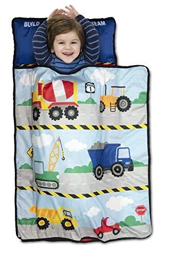 Juego de colchonetas para niños Funhouse área de construcción camiones - incluye almohada y