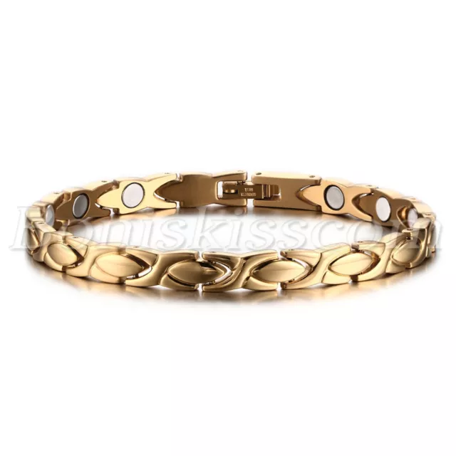 Women's Charm Luxury Gold Tone Stainless Steel Magnetic Bracelet Chain For Gift