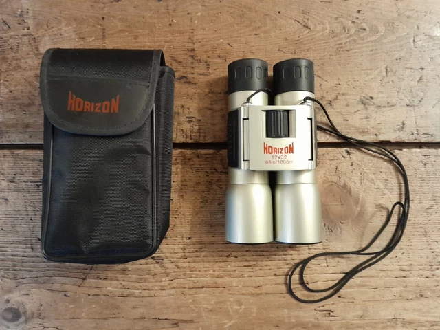 Binoculares plegables compactos Horizon 12x32 con estuche