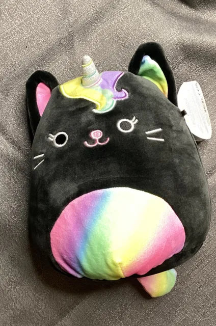 Squishmallows Caylee Unicorn Kitty Cat Plush Toy Caticorn Rainbow Black Rare 3