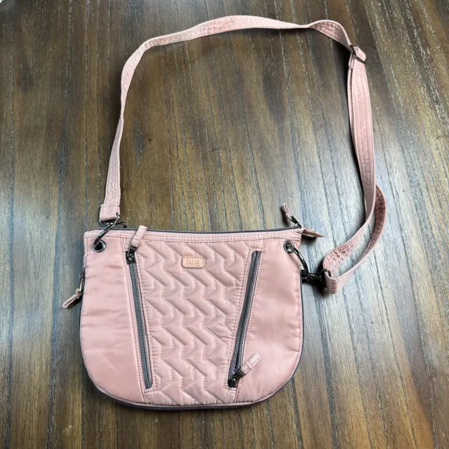 LUG Swivel Crossbody Bag Purse Blush Pink Adjustable Strap RFID *AS IS READ