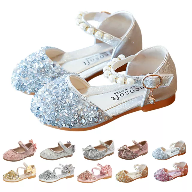Sandali scarpe principessa singole neonato bambine cristallo di perla nodo di fiocco