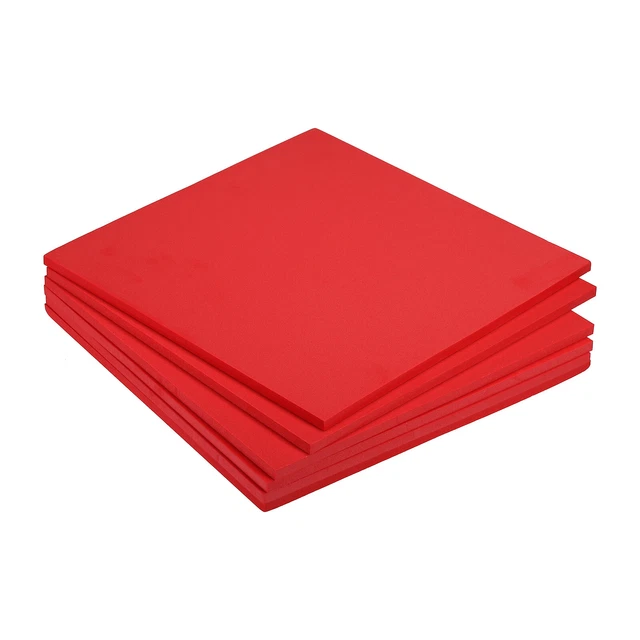 EVA Schaumstoffblätter rot 9,8 Zoll x 9,8 Zoll 7 mm dick Handwerk Schaumstoffblätter 6er Pack