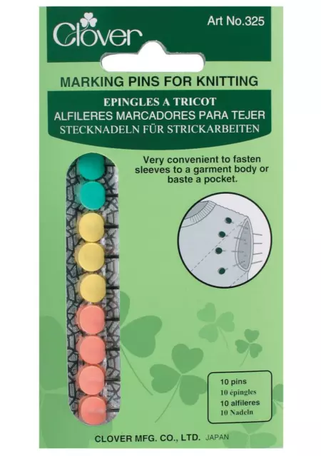 Clover Marking Pins For Knitting - Pinning Sleeves Or Basting A Pocket Cl325