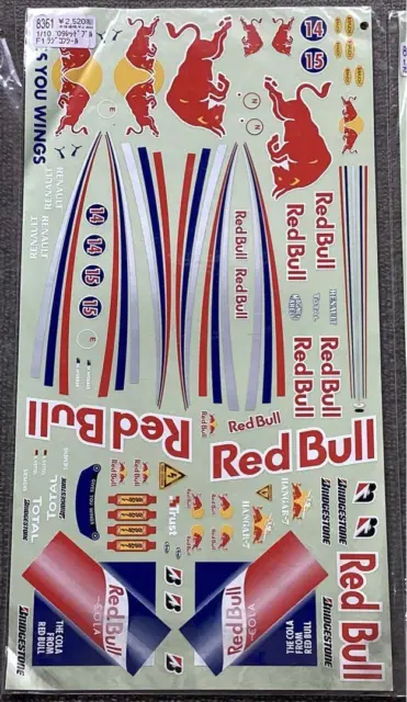 Red Bull Stickers Decals Sheet - 23PC 12x9 - MX ATV Dirt Bike -  REFLECTIVE