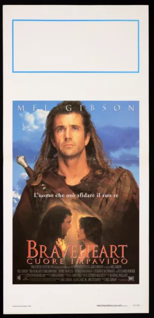 BRAVEHEART Mel Gibson SOPHIE MARCEAU LOCANDINA ORIGINALE 1a ed. POSTER AFFICHE