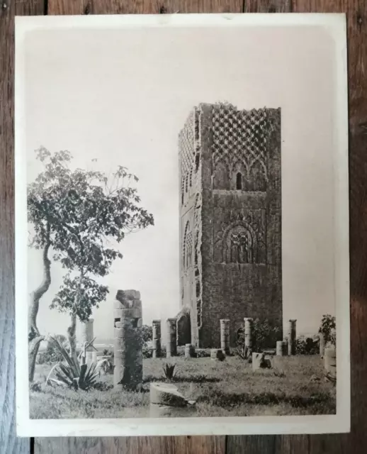 PHOTO ORIENTALISTE de FLANDRIN " RABAT tour HASSAN" édidions MARS années 30