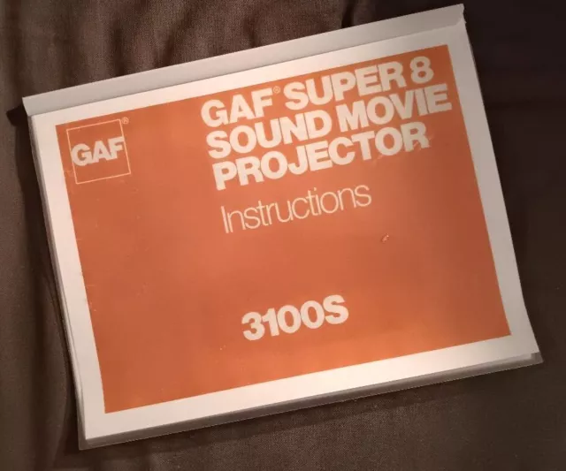 GAF 3100s/Chinon 8500 Super 8 Sound Movie Projector  INSTRUCTION Manual