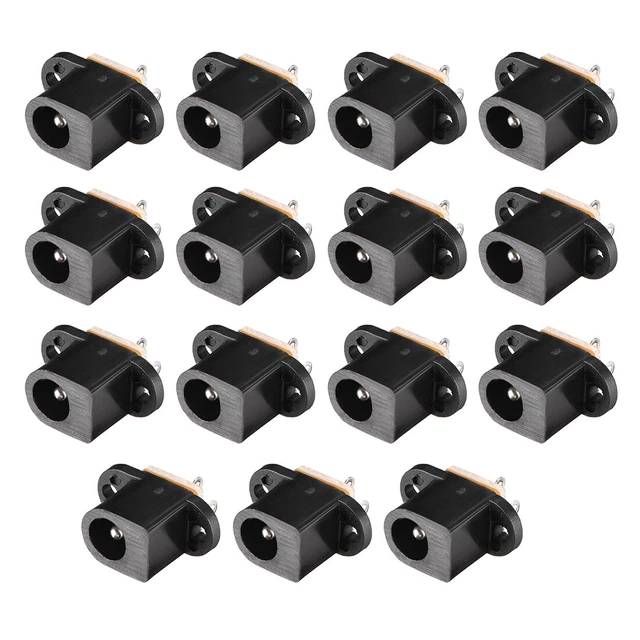 5.5x2.0mm Jack alimentazione Presa 3 Pin connettore femmina da pannello 15pz