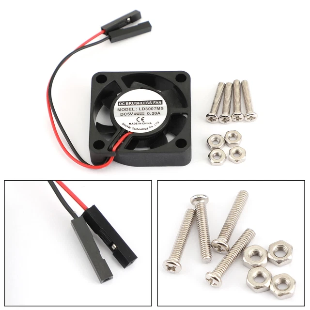 2 Pin 30MMx30MM 3007 5V Cooling Fan radiating For Raspberry Pi 3 Model B 4B B S7