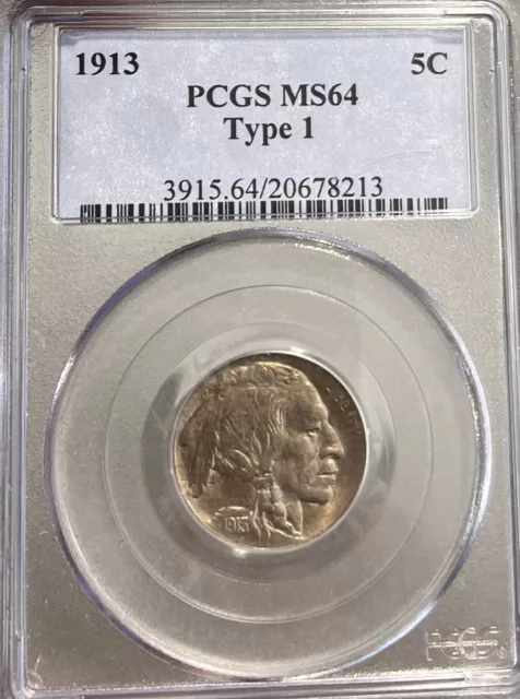 1913 T1 PCGS MS64 Buffalo Nickel