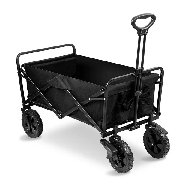Relaxdays Carretto Da Giardino, Carrello A Mano, Carrellino Da Trasporto, Con Sponde Pieghevoli Fino A 250 Kg Verde 85400550