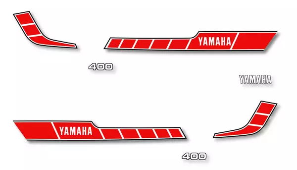 YAMAHA RD 400 1978 - Kit carrosserie Sticker decals - RD400 - white  & red