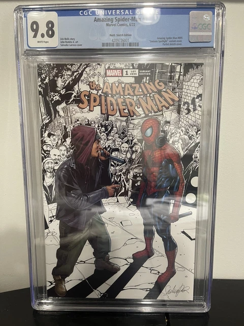 Amazing Spiderman 1 Hustl Sketch EMINEM Variant CGC 9.8 Marvel 2022 RARE 895 LGY