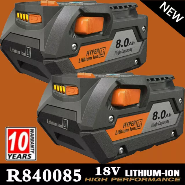 For Ridgid R840087 6.0Ah 8.0Ah Lithium Battery Rigid 18 Volt R840085 Power Tools