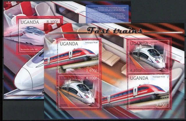 Uganda 2886-2889 + Bl 391 postfrisch Eisenbahn #IV429