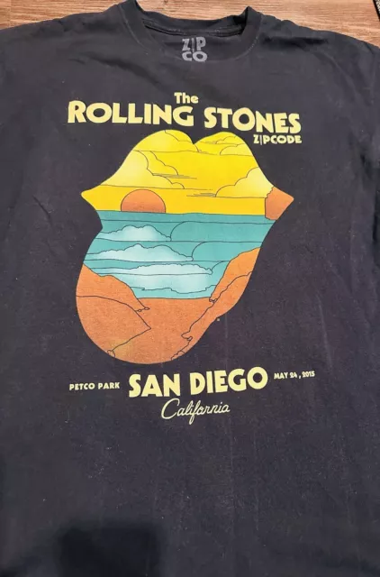 The Rolling Stones Vintage Tour T Shirt. Zip Codes. Size L