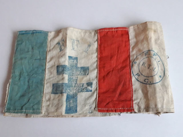 Brassard Tissu Résistance Française WWII - Reproduction Pour Reconstitution, Blanc