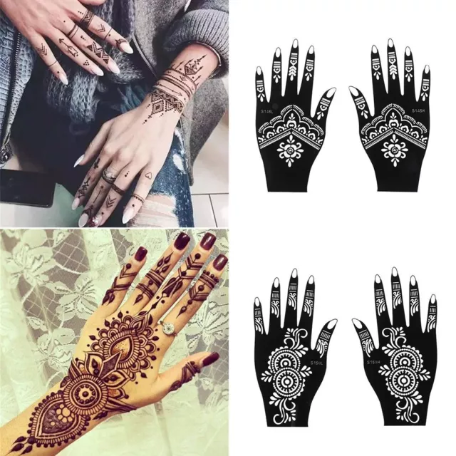 Style Tattoo Stencils Temporary Hand Decal Henna Template Sticker DIY Body Art