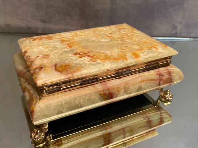 Coffret en agate onyx sur pieds griffes 7