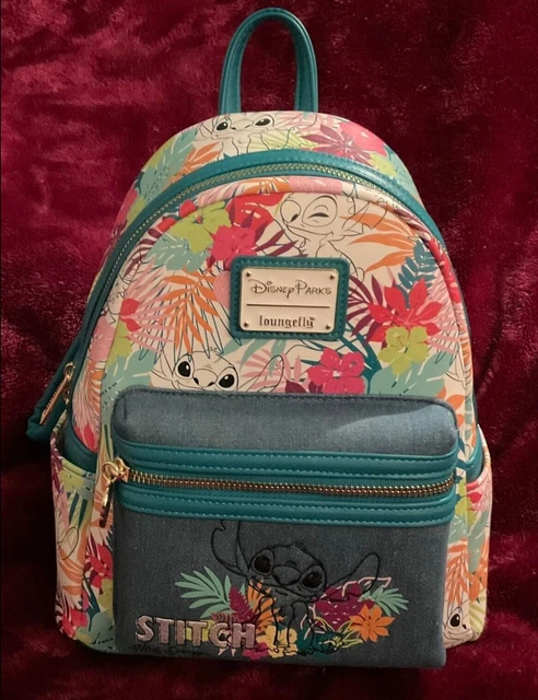 Loungefly Disney Tropical Flowers Stitch Mini Backpack Bnwt