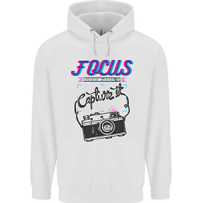 Focus and Then Capture It Photography Mens 80% Cotton Hoodie