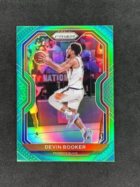 2020-21 Panini Prizm Devin Booker Green Prizm #214 Phoenix Suns