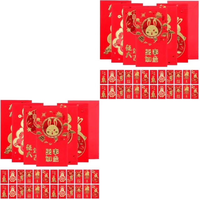 60 PIEZAS Spring Festival Sobres Hermosos Sobres Rojos Estilo Chino Rojo