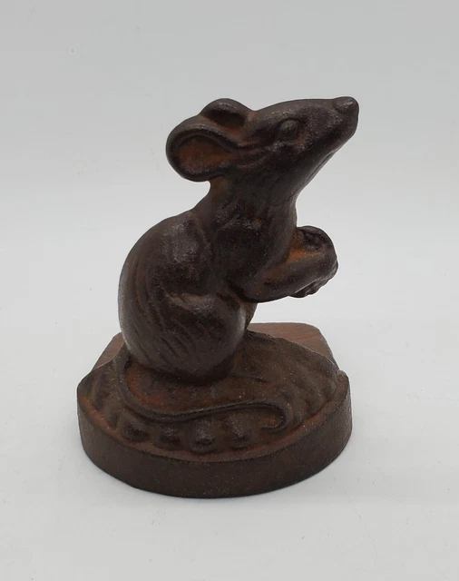 Vintage Antique Wrought Iron Mouse Doormouse Door Stop Stopper 3"