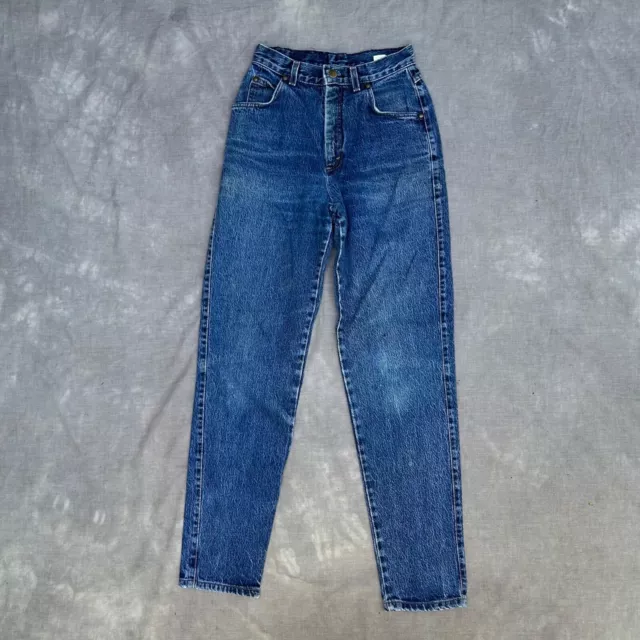 Vintage Levis Orange Tab Jeans Womens W24 Medium Wash Blue Denim Pants 80s USA