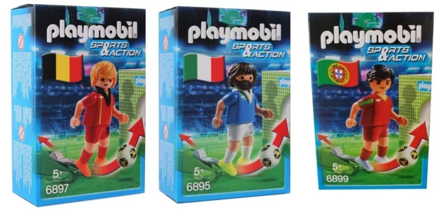 Playmobil Sports & Action Fußballspieler Figur versch. Nationen mit Ball Torwand