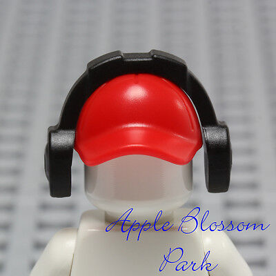 NEW Lego Minifig RED BASEBALL CAP City Sports Hat Head Gear w/Music Ear Phones 