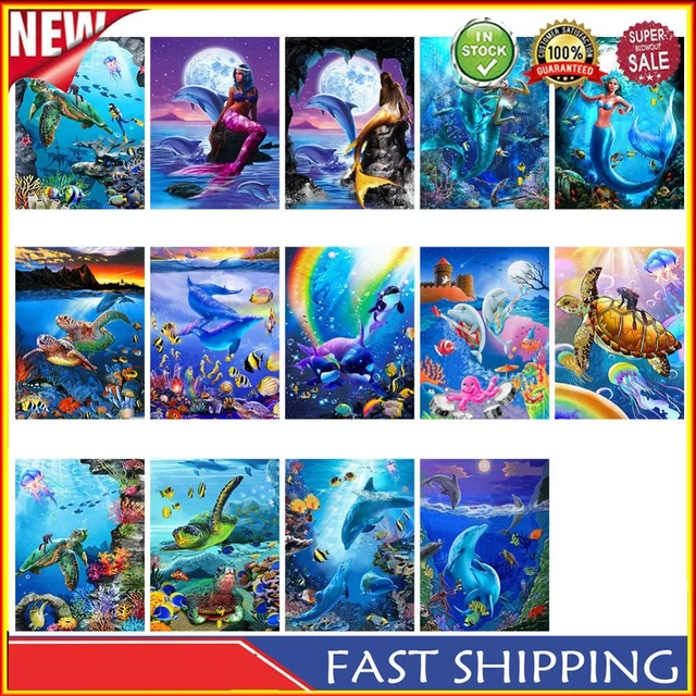 5D DIY Diamond Painting Kits Underwater World Full Round Drill Crafts Mosaic Set