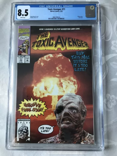 Toxic Avenger #11 - Photo Cover - Last Issue - CGC Grade 8.5 - 1992