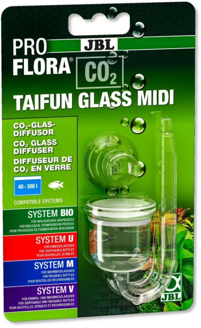 JBL PROFLORA CO2 TAIFUN GLASS MIDI Glas Aquarium CO2 Diffusor Ausströmer Süßw.