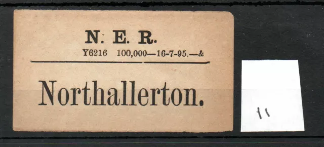 North Eastern Railway NER - Luggage Label (11) Northallerton