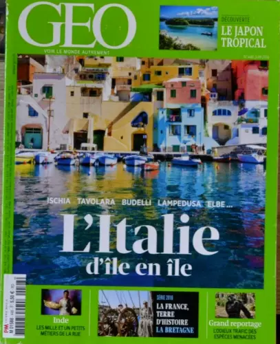 revue magazine geo l'italie d'île en île N° 448