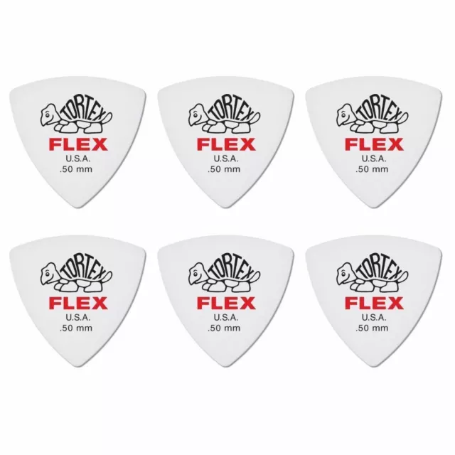 6 x Jim Dunlop Tortex Triangle FLEX 0.50MM Gauge Guitar Picks 456R