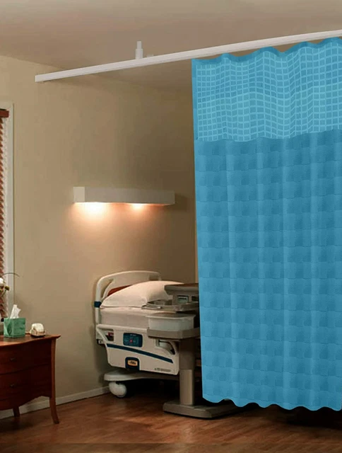 Lushomes Polyester Blue Solid Hospital Curtain Pack Of :1  HSCNPLBX1004