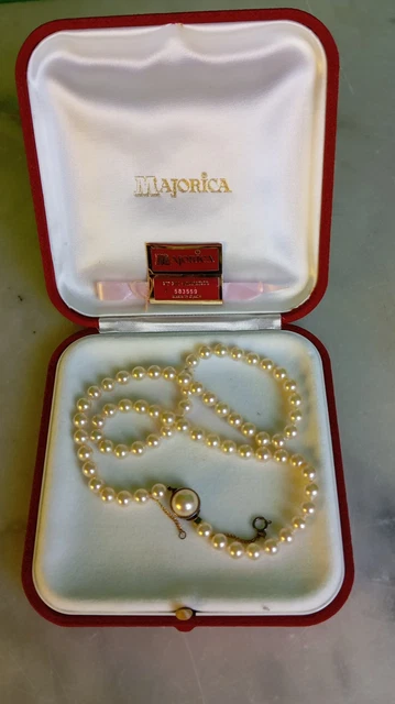 Ancien Collier De Perles De Culture Avec Fermoir En Or - Boîte Du Damas, Occasion