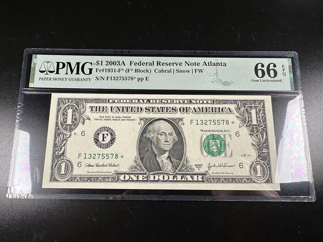 High Grade Star Federal Reserve Note PMG 66 EPQ fr 1931-F* Atlanta
