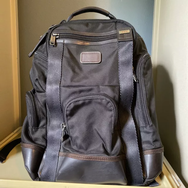 TUMI Alpha Bravo Shaw Deluxe Brief Backpack  Black/Brown Excellent Condition