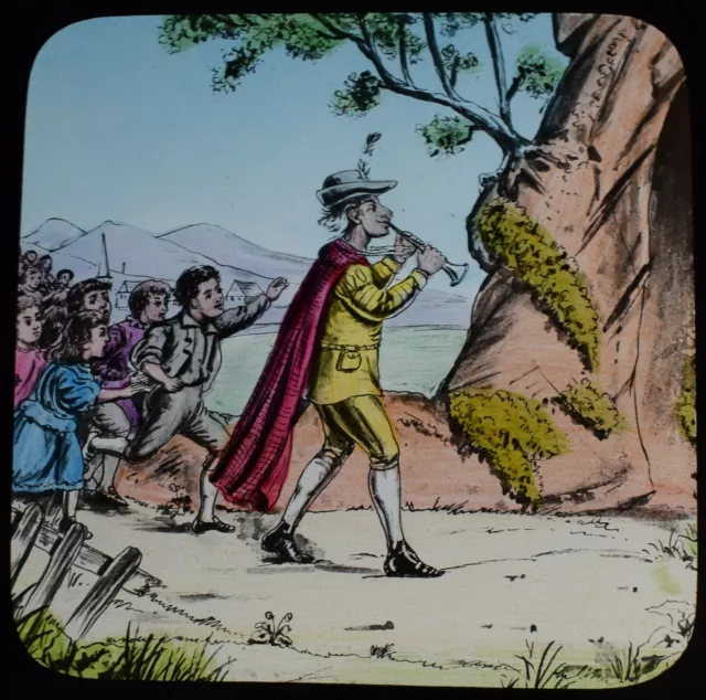 Magic Lantern Slide PIED PIPER OF HAMELIN NO11 C1910 ILLUSTRATION GERMAN LEGEND