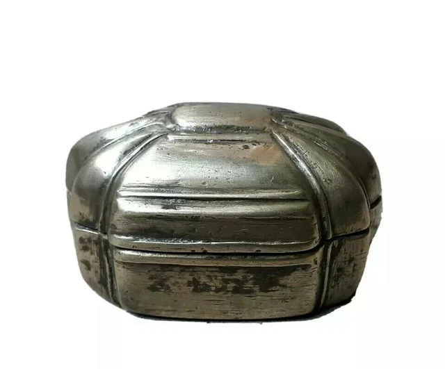 Old Islamic Brass Handcrafted Bettel Nuts Supari Box Small , Rich Patina