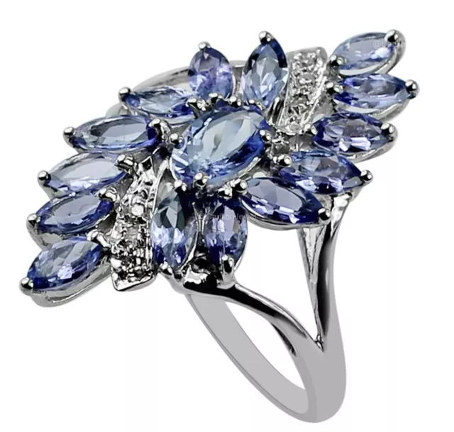 Tanzanite Gemstone Blue Ring Size 7 Handmade 925 Sterling Silver Indian Jewelry